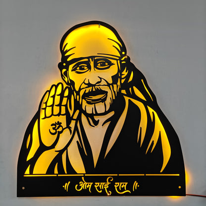 Om Sai Ram metal Wall art with LED Back light